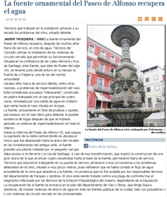 The ornamental fountain in the Alfonso walk recovers its water