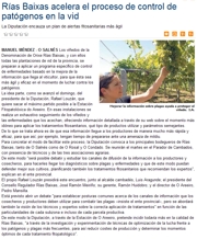 Rias Baixas accelerates the program of control of grapevine pathogens 