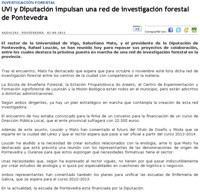 UVI y Diputación impulsan una red de investigación forestal de Pontevedra