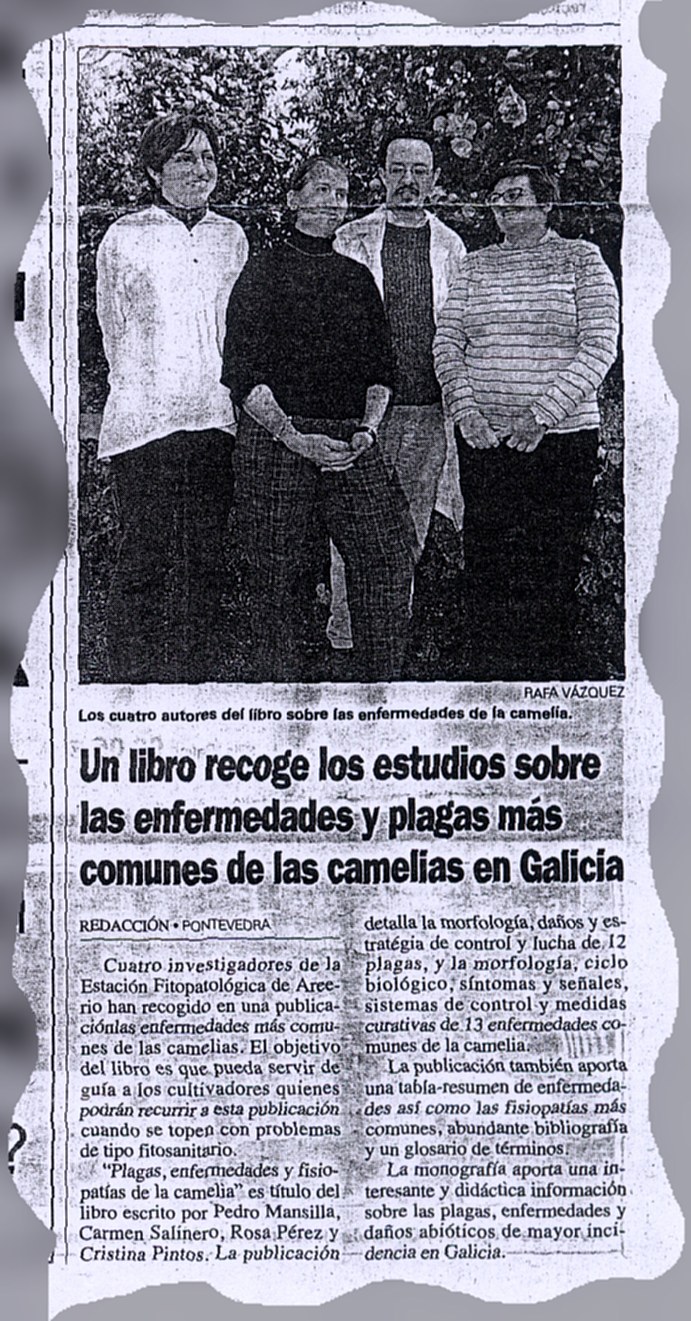 Un libro recge los estudios de enfermedades y plagas mas comunes de las camelias en Galicia