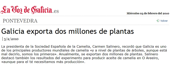 Galicia exporta dos millones de plantas